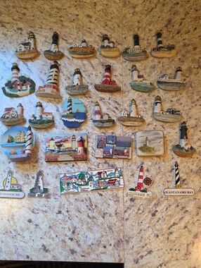 Assorted Lighthouse Refridgerator Magnets - Multicolor Set Of 28